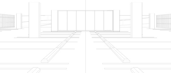 3D illustration of parking facility