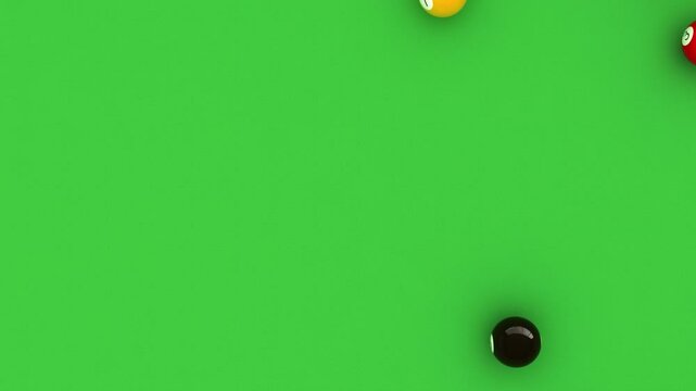 3d rendered animation of billiard balls shooting