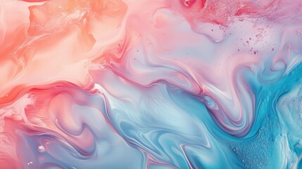 Abstract Coral Pink and Sky Blue Fluid Swirl Background for Modern Presentations