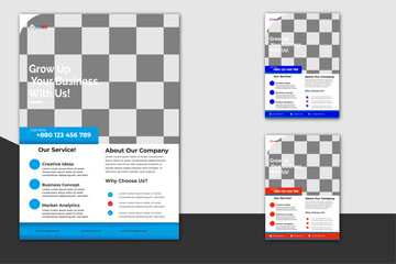 Business flyer template , Flyer template layout design. business flyer, brochure, magazine or flier mockup in bright colors. perfect for creative professional business. vector template	