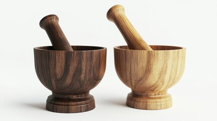 Wooden Mortar and Pestle Set. (1)