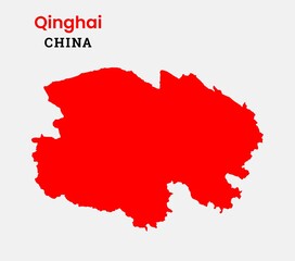Map of Qinghai, Map of Qinghai with fill colour, Map of China state Qinghai, China, Qinghai.