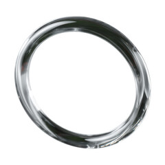 Fototapeta premium A sleek, shiny, circular metallic ring on a white isolated background, emphasizing its smooth texture and reflective surface.