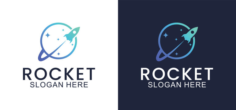 modern rocket launch vector, modern rocket and technology logo template suitable for company