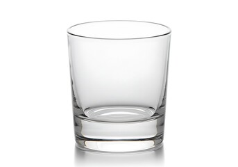 Empty glass tumbler isolated on white background