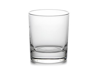 Empty glass tumbler isolated on white background