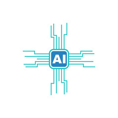 AI circuit vector illustration