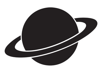 planet saturn logo silhouette vector, saturn logo icon silhouette, simple silhouette vector of planet saturn logo, saturn planet logo silhouette vector illustration on white background © Adobe design