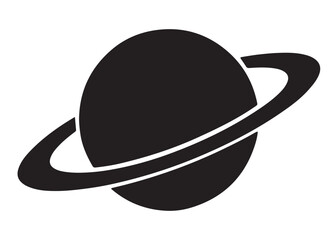 planet saturn logo silhouette vector, saturn logo icon silhouette, simple silhouette vector of planet saturn logo, saturn planet logo silhouette vector illustration on white background