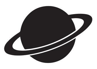 planet saturn logo silhouette vector, saturn logo icon silhouette, simple silhouette vector of planet saturn logo, saturn planet logo silhouette vector illustration on white background
