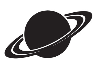 planet saturn logo silhouette vector, saturn logo icon silhouette, simple silhouette vector of planet saturn logo, saturn planet logo silhouette vector illustration on white background © Adobe design