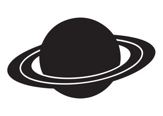 planet saturn logo silhouette vector, saturn logo icon silhouette, simple silhouette vector of planet saturn logo, saturn planet logo silhouette vector illustration on white background