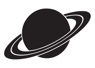planet saturn logo silhouette vector, saturn logo icon silhouette, simple silhouette vector of planet saturn logo, saturn planet logo silhouette vector illustration on white background