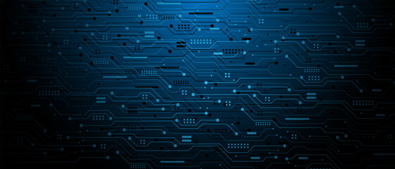 Abstract black blue circuit board technology connected lines electronics elements computer motherboard digital background vector