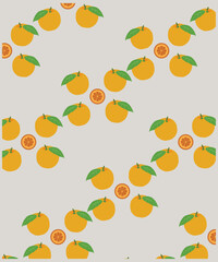 Citrus slices fresh seamless pattern lemon lime  grapefruit orange fruit  summer food illustration isolated on white background