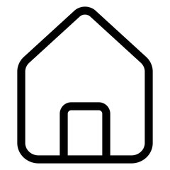 House with a door and a window. The house is black and white. The house is a simple design