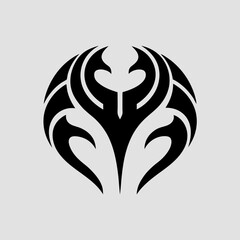 Naklejka premium Floral Tribal Emblem in Round Shape