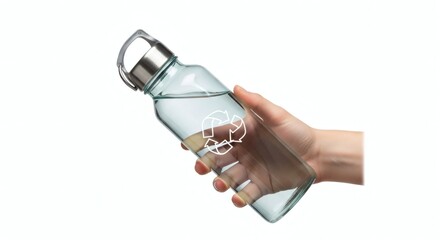 Glass water bottle reusable eco friendly hydration recycling