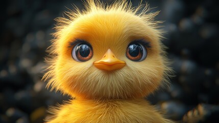 Fuzzy chick, adorable face