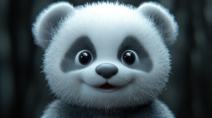Cute cartoon panda face