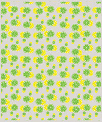 Orange fruit seamless pattern in abstract Matisse style. Tropical summer fruit on pink background. Citrus, curve leaves, tiny flowers print. Hand drawn vector fabric design, summer textile, wallpaper.