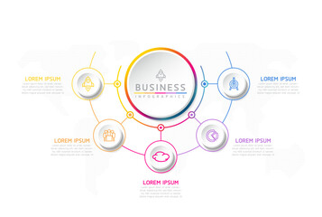 Vector business Presentation Connecting Steps Infographic Template