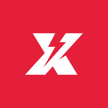 Initial Letter X Lightning Voltage Logo design vector template
