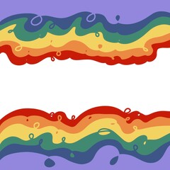 Fototapeta premium Rainbow Fluid Border with White Space for Text 