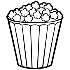 Retro Comic Style Popcorn Bucket Vector Art