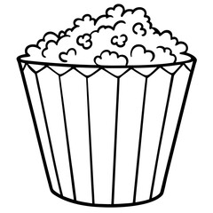 Retro Comic Style Popcorn Bucket Vector Art