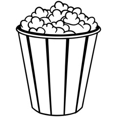 Retro Comic Style Popcorn Bucket Vector Art