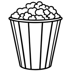 Retro Comic Style Popcorn Bucket Vector Art