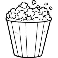 Retro Comic Style Popcorn Bucket Vector Art