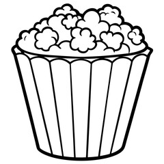 Retro Comic Style Popcorn Bucket Vector Art