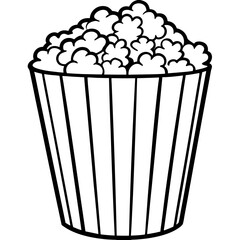 Retro Comic Style Popcorn Bucket Vector Art