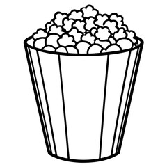 Retro Comic Style Popcorn Bucket Vector Art