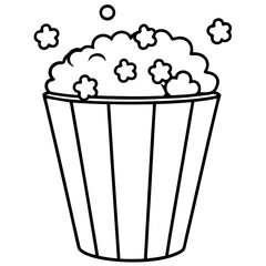 Retro Comic Style Popcorn Bucket Vector Art