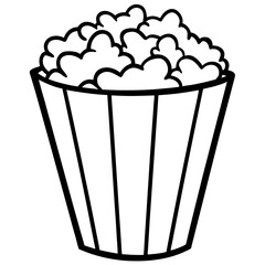 Retro Comic Style Popcorn Bucket Vector Art