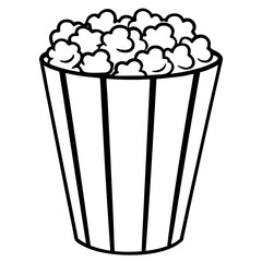 Retro Comic Style Popcorn Bucket Vector Art