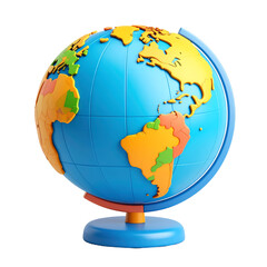 Globe world map earth geography continents oceans travel education study isolated on transparent background