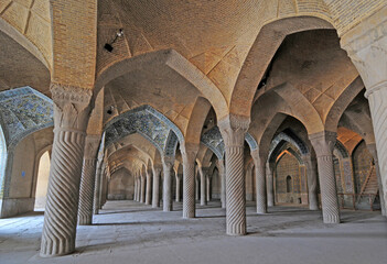 Vekil Mosque, located in Shiraz, Iran, was built in the 18th century.
