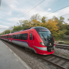 Naklejka premium train on the railway