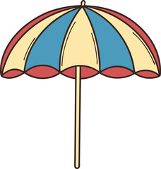 Colorful Beach Umbrella Illustration