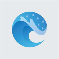 wave logotyps fish logo design