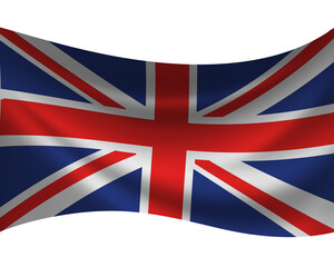 3d illustration of the United Kingdom flag unfurled