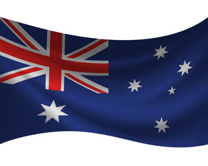 3d illustration of the australian flag unfurled