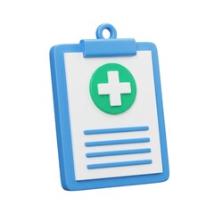 Obraz premium 3d render of medical clipboard icon isolated on white background