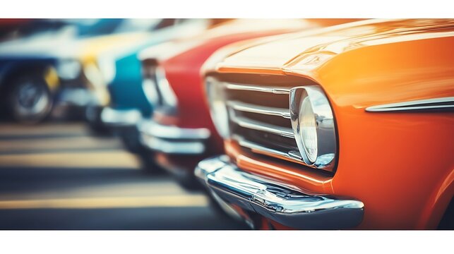 Classic car lineup showcases vintage automotive design and timeless elegance
