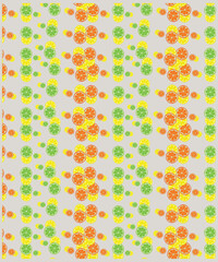 Seamless orange slice pattern illustration. Orange fruit vector seamless pattern. Orange Fruit Seamless Pattern Background Design
