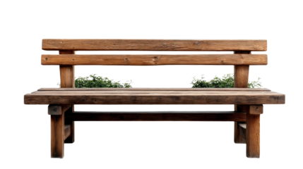 Serene Bench Amidst Greenery: A weathered wooden bench offers a tranquil haven for relaxation, framed by soft green foliage, inviting contemplation in a quiet outdoor setting. 